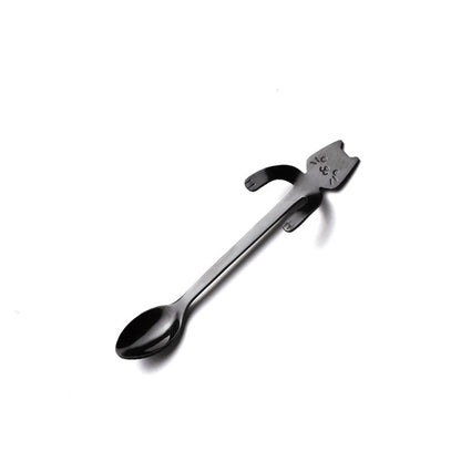 Cuchara  de Acero Inoxidable con Diseño de Gato para Postres